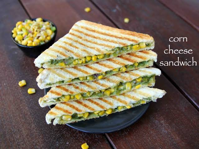 Cheese n corn grilled sandwich